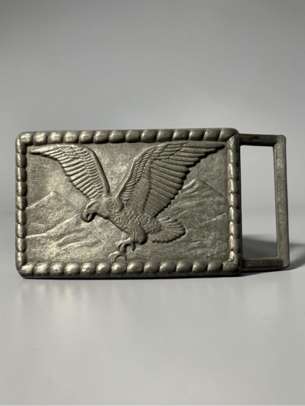 Vintage Belt Buckle Embossed with American Bald Eagle